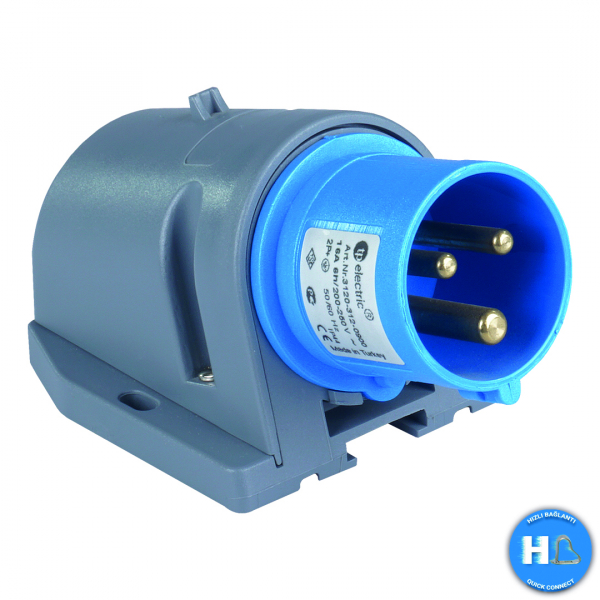 CEE Wandstecker 3x16A IP44 mit Steckklemmen (QuickConnect)